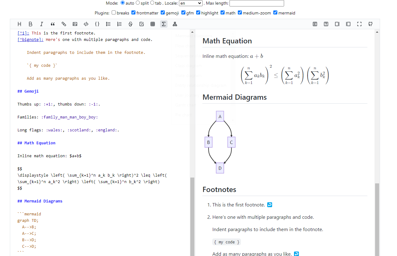 ByteMD 是一款基于 Svelte 构建的轻量级 Markdown 编辑器组件，支持 React、Vue 和 Angular 等多种前端框架。具备插件系统，可扩展代码高亮、数学公式和 Mermaid 流程图等功能，适用于内容创作和开发文档编写。
